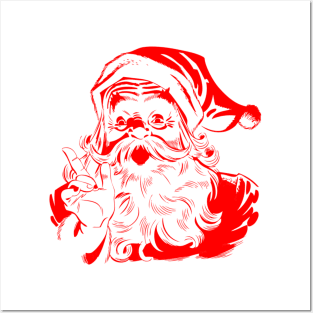 Santa Claus Shirt Funny Christmas T Shirt Gift Party Present Posters and Art